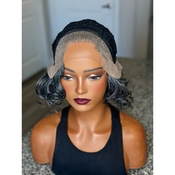 ENGLAND8” Salt & Pepper Lace Frontal Wig - Chic Style for Effortless Glam